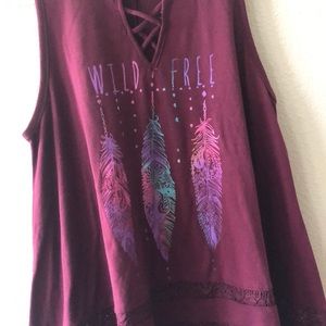 Wild Free Tank top multicolor feathers